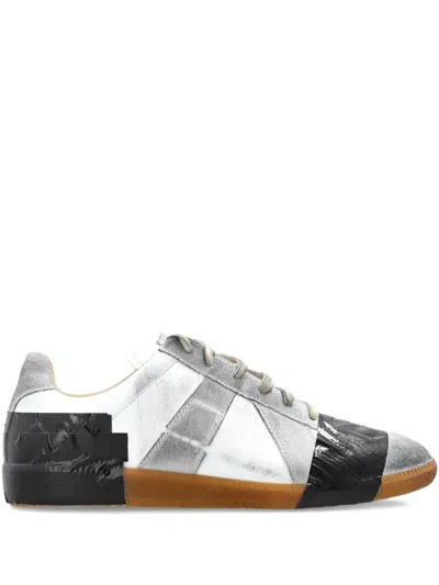 Maison Margiela Multicolor Suede And Leather Replica Sneakers In White