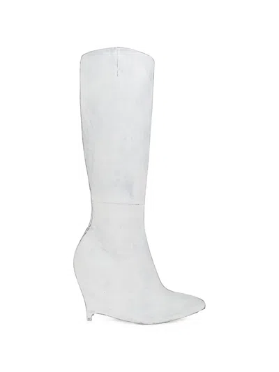 Maison Margiela Wedge-heeled Knee-high Boots In White