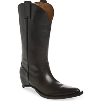 Maison Margiela Heel-less Western Leather Boots In Black