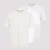 Maison Margiela Men's Set Of Three Cotton T-shirts | Size Small | S50gc0710s23973 Color 968 In White