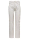 Maison Margiela White 5-pocket Style Straight Jeans With Contrasting Stitching In Cotton Denim Woman In White