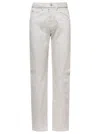 Maison Margiela White 5-pocket Style Straight Jeans With Contrasting Stitching In Cotton Denim Woman In White