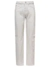 MAISON MARGIELA WHITE 5-POCKET STYLE STRAIGHT JEANS WITH CONTRASTING STITCHING IN COTTON DENIM WOMAN