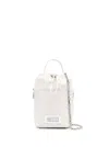 MAISON MARGIELA WHITE 5A BUCKET WITH CHAIN ADJUSTABLE SHOULDER STRAP IN LEATHER WOMAN