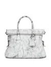 Maison Margiela 5ac Loved To Death Crackled Effect Leather Medium Bags In White