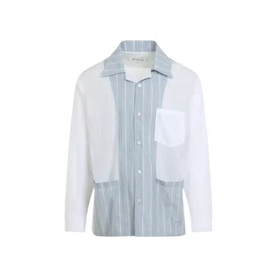 Maison Margiela Patchwork Pinstripe Shirt Man White