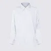 Maison Margiela White And Light Blue Cotton Shirt