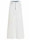 Maison Margiela Coated Denim Long Skirt In White