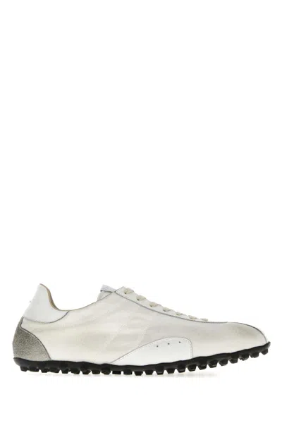Maison Margiela Sprinters Low Top Cotton Blend Sneakers In White