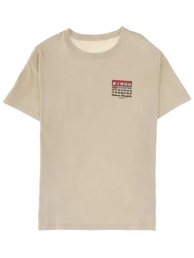 Maison Margiela White Cotton Bingo Graphic T-shirt In Neutral