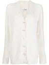 Maison Margiela Off-white Oversized Piled Cardigan In White