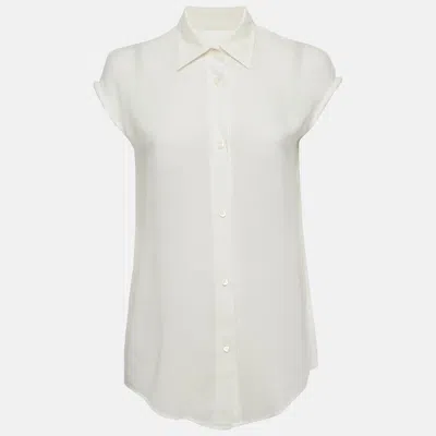 Pre-owned Maison Margiela White Cotton Blend Sleeveless Blouse M