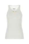 Maison Margiela Women White Cotton Blend Tank Top In Offwhite