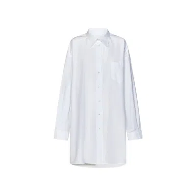 Maison Margiela White Cotton Blouse In Pink