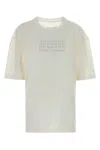Maison Margiela White Cotton Oversize T-shirt In Neutral
