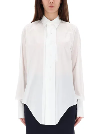 Maison Margiela White Cotton Pointed Collar Shirt