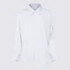 Maison Margiela White And Light Blue Cotton Shirt