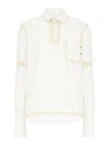 Maison Margiela Deconstructed White Shirt With Tailored Beige Detailing In White