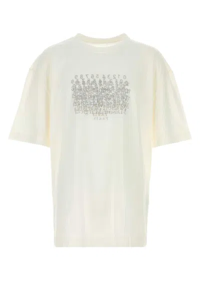 Maison Margiela White Cotton T-shirt In Neutral