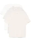 Maison Margiela Neutral-hued T-shirt Set With Distinctive Stitch Logo