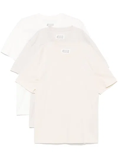 MAISON MARGIELA WHITE CREWNECK COTTON TRI-PACK T-SHIRT