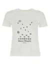 Maison Margiela Mm1 Mm10 Cotton Crew-neck T-shirt With Contrasting Monogram In White
