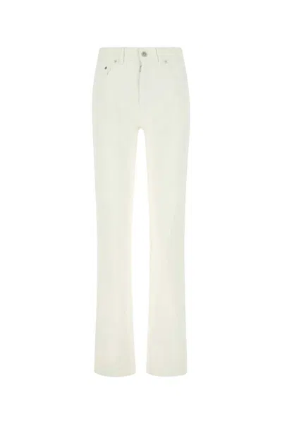 Maison Margiela White 5-pocket Style Straight Jeans With Contrasting Stitching In Cotton Denim Woman