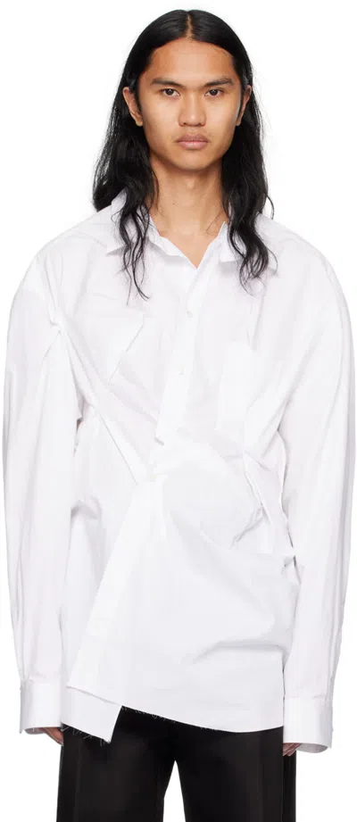 Maison Margiela White Gathered Shirt In 100 White
