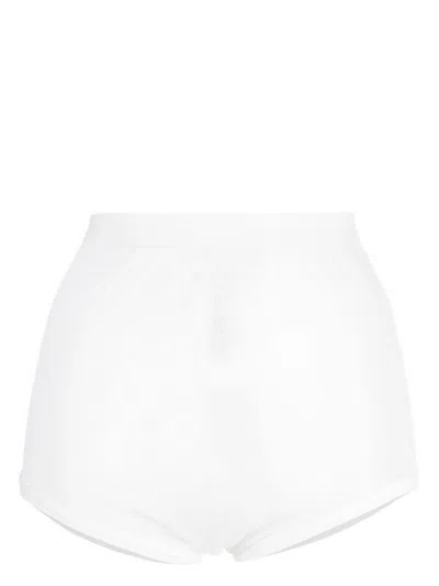 MAISON MARGIELA WHITE HIGH-WAISTED RIBBED BRIEFS