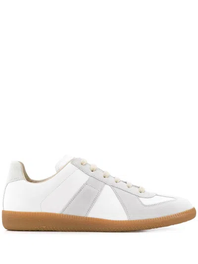 MAISON MARGIELA WHITE LACE-UP SNEAKERS