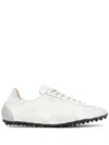 Maison Margiela White Low Top Sneakers With Logo Patch On The Tongue And Contrasting Heel