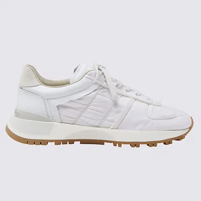 Maison Margiela White Leather And Canvas Retro Sneakers