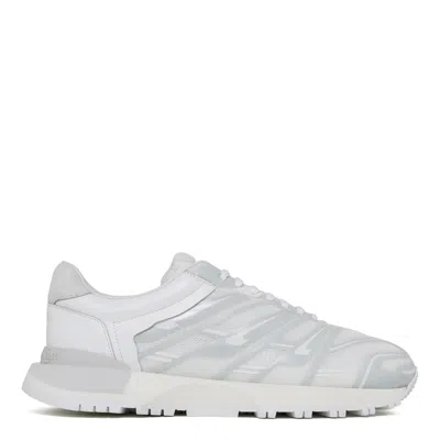 Maison Margiela Dynamic Layered Sneakers With Leather And Mesh In Multi