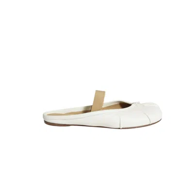 Maison Margiela Ballerina Mule Tabi In White Leather