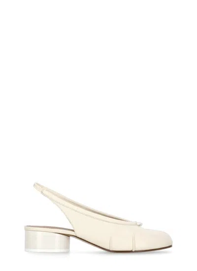 Maison Margiela White Leather Tabi Slingback