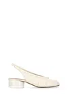 Maison Margiela Off-white Tabi New Ballerina Slingback Heels In Neutrals