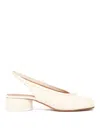 Maison Margiela White Slingback Ballet Shoes With Tabi Toe And Low Block Heel