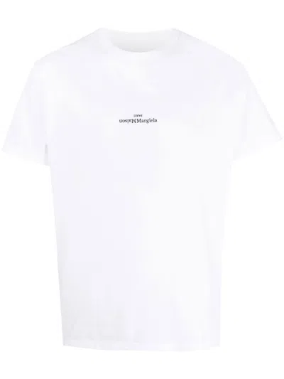 Maison Margiela Distorted Logo T-shirt In White