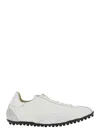 Maison Margiela White Low Top Sneakers With Logo Patch On The Tongue And Contrasting Heel In Cotton Blend Woman In White/white/birch White