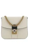Maison Margiela Two-tone Leather And Cotton New Lock Square Handbag In White