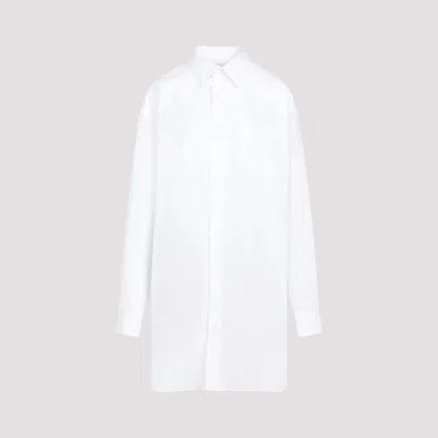 Maison Margiela Long-sleeve Plain Organic Cotton Shirt In White