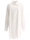 MAISON MARGIELA WHITE OVERSIZED SHIRT DRESS WITH HAND-STITCHED DETAILS FOR WOMEN