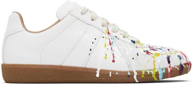 Maison Margiela Men Replica Sneaker With Patent Leather In White