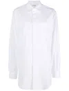 Maison Margiela Relaxed Fit White Shirt With Pointed Collar And Curved Hem In White