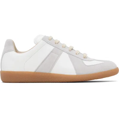 Maison Margiela Replica Suede-trimmed Textured-leather Sneakers In Pink