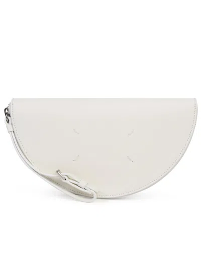 MAISON MARGIELA WHITE SAFFIANO LEATHER CLUTCH