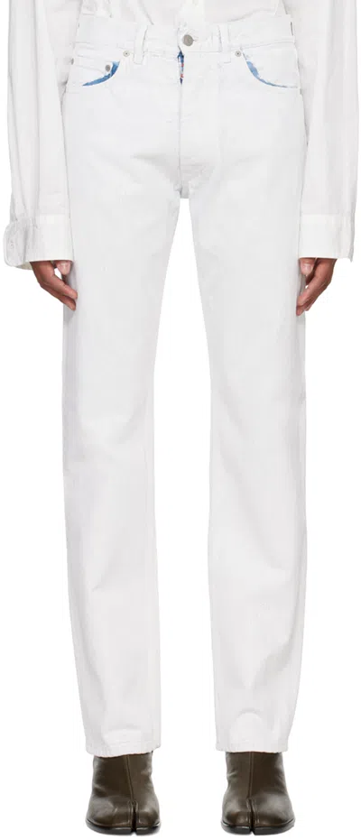 Maison Margiela White Straight-leg Jeans In 967 White Paint