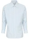 Maison Margiela Striped Poplin Shirt With Buttoned Cuffs In White