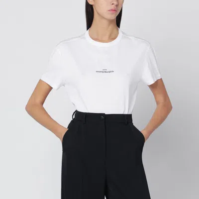 Maison Margiela White T-shirt With Distorted Logo