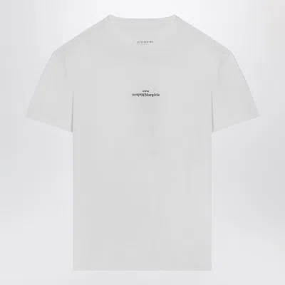 Maison Margiela Cotton T-shirt With Subtle Logo Print In White